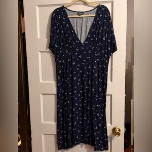 Modcloth Navy Floral Midi Dress